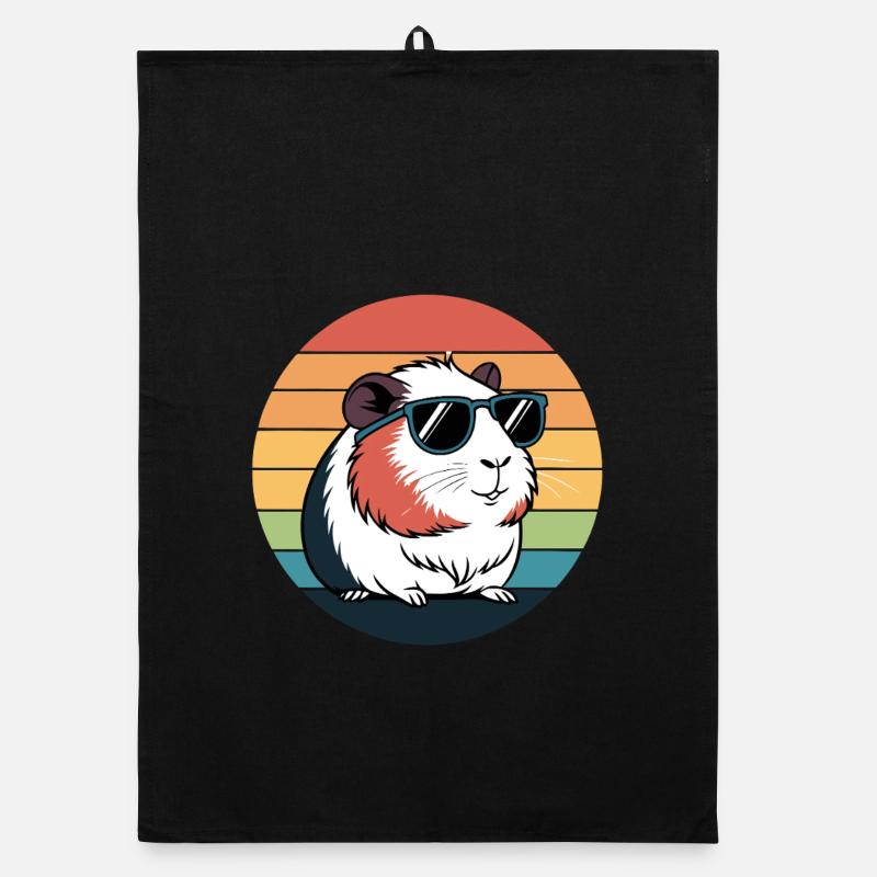 Cochon d’Inde Rétro à Lunettes Torchon bio