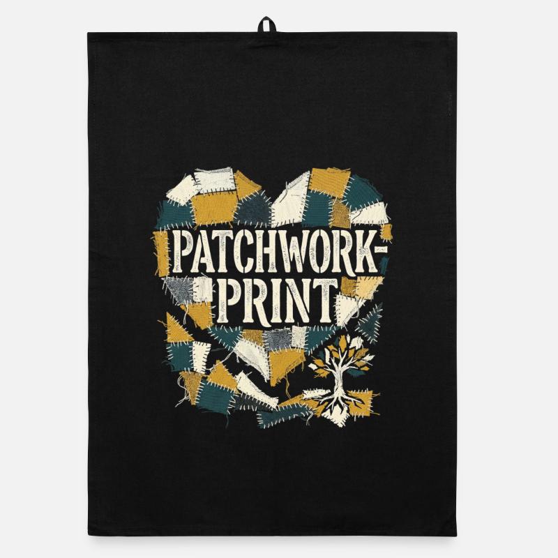 Patchwork Print Organic Geschirrtuch