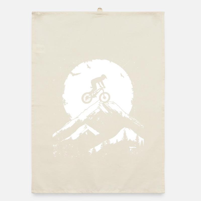 Mountainbiking Zeichnung Organic Geschirrtuch