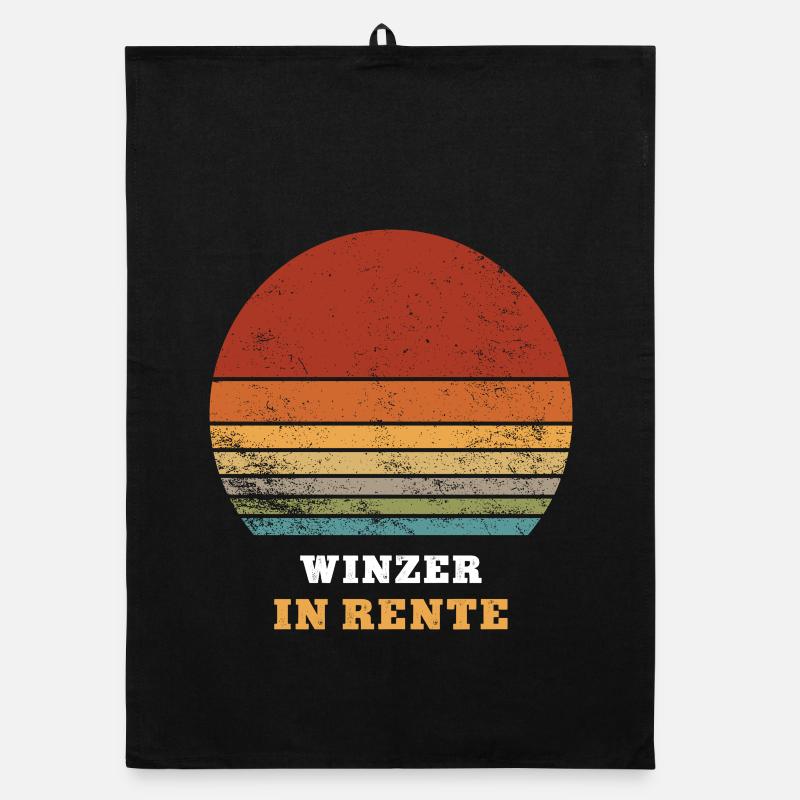 Winzer Rente Ruhestand Ruheständler Rentner Organic Geschirrtuch