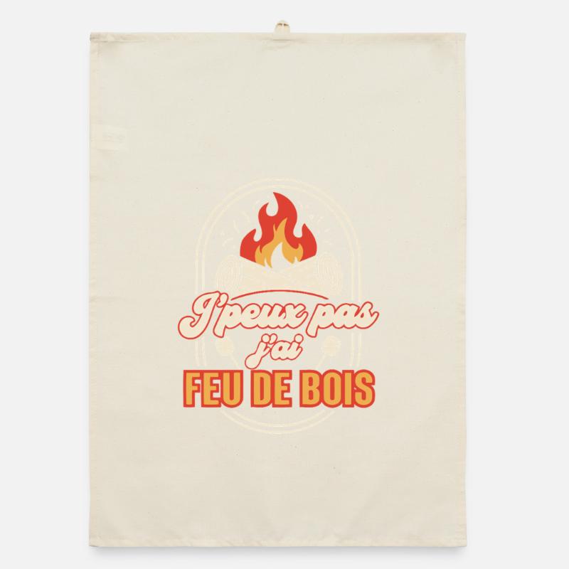 Feu de Bois en Rires et Marshmallows Torchon bio