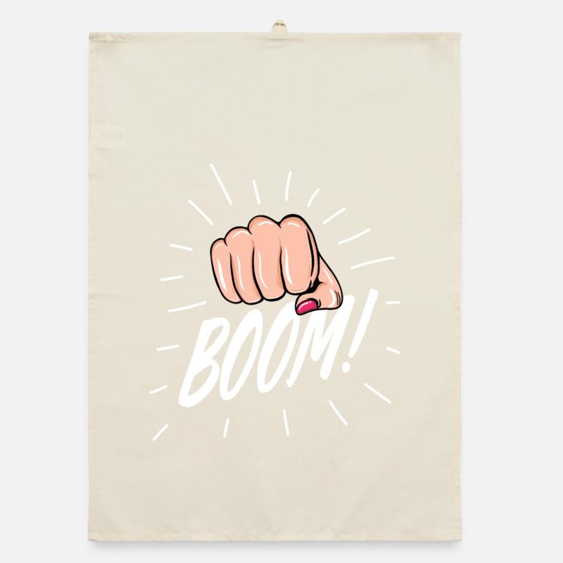 Strip Pop mit weiblicher Faust Organic Geschirrtuch