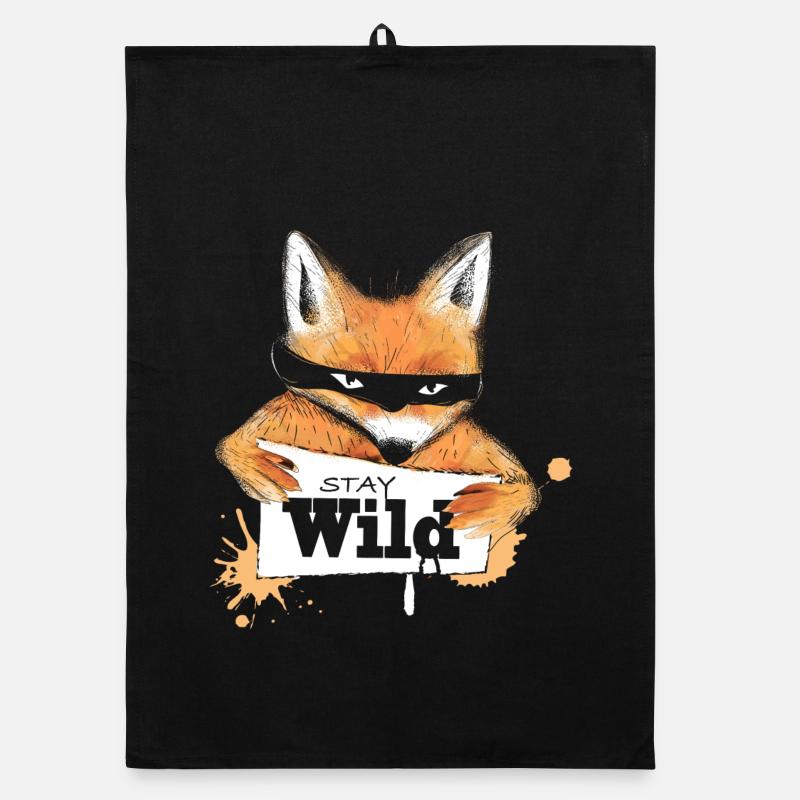 Fox with a message Organic dish towel