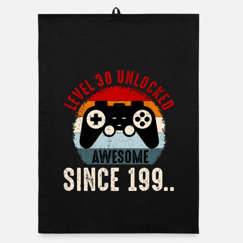 Level 30 Unlocked Retro Controller Organic dish towel