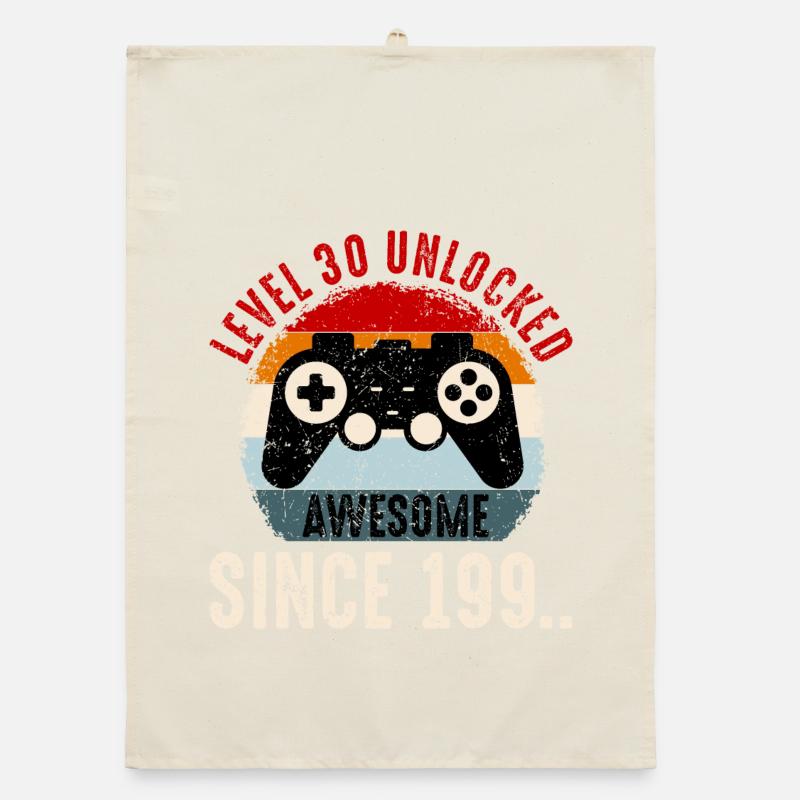 Level-30 Entsperrter Retro-Controller Organic Geschirrtuch