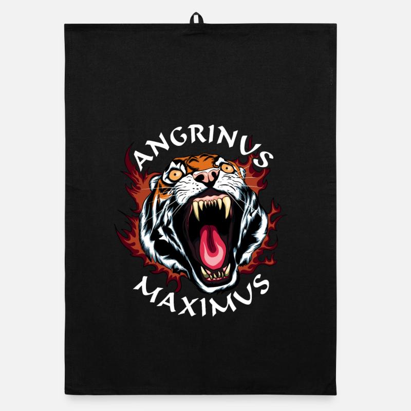 Angrinus maximus - Angry tiger head Organic dish towel