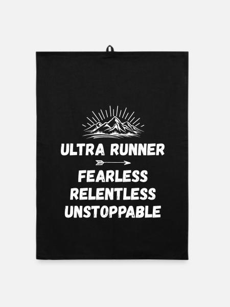 Ultra Runner - Intrépide. Implacable. Imparable. - Torchon bio - noir - Devant