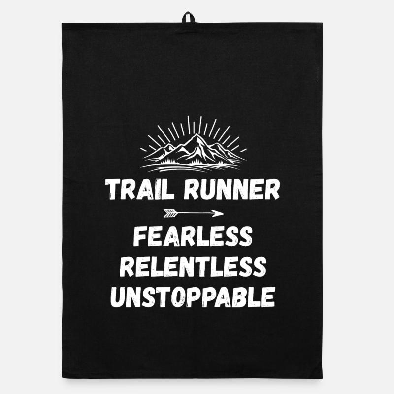 Coureur de trail - Intrépide. Implacable. Imparable. Torchon bio