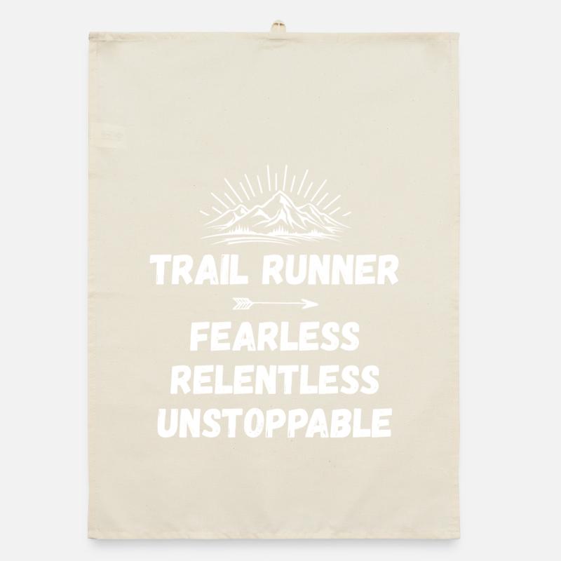 Coureur de trail - Intrépide. Implacable. Imparable. Torchon bio