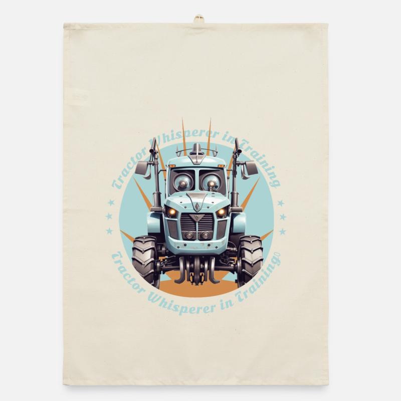 Tractor whisperer in training Organic dish towel