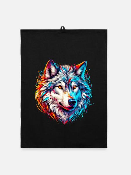 Wolf - Organic Geschirrtuch - Schwarz - Vorne