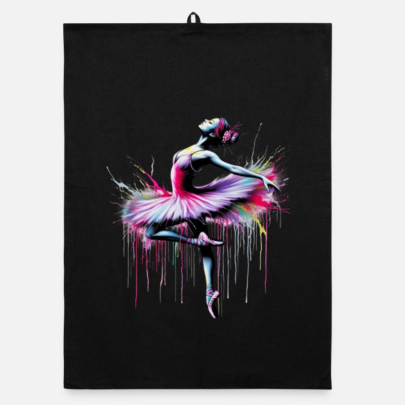 Ballet dancer with tutu Organic dish towel