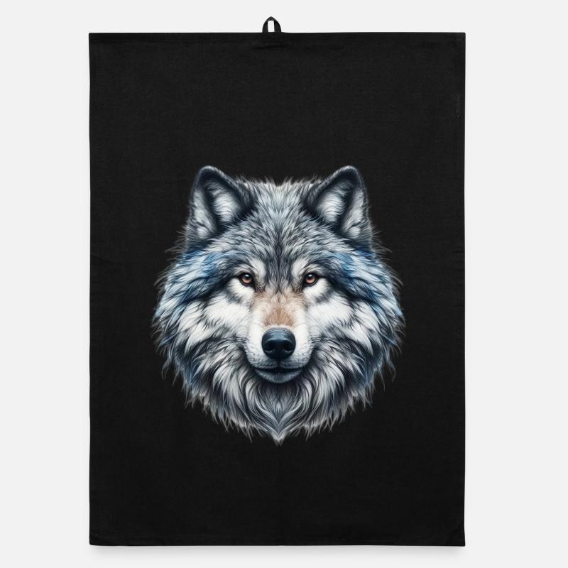 Wolf - Organic Geschirrtuch - Schwarz