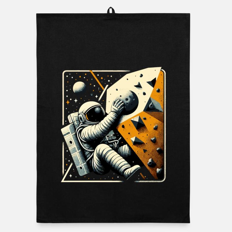 Bouldering Astronaut Spaceman Gift Organic dish towel