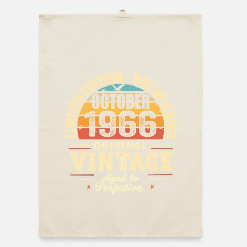 Retro October 1966 - birthday october 1966 Organic dish towel