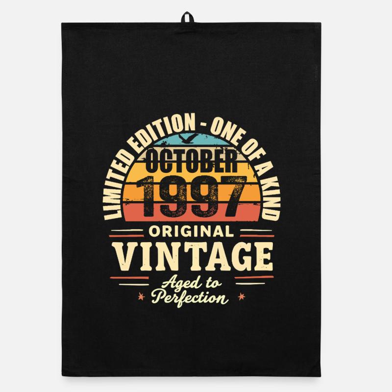 Retro October 1997 - birthday october 1997 Organic dish towel