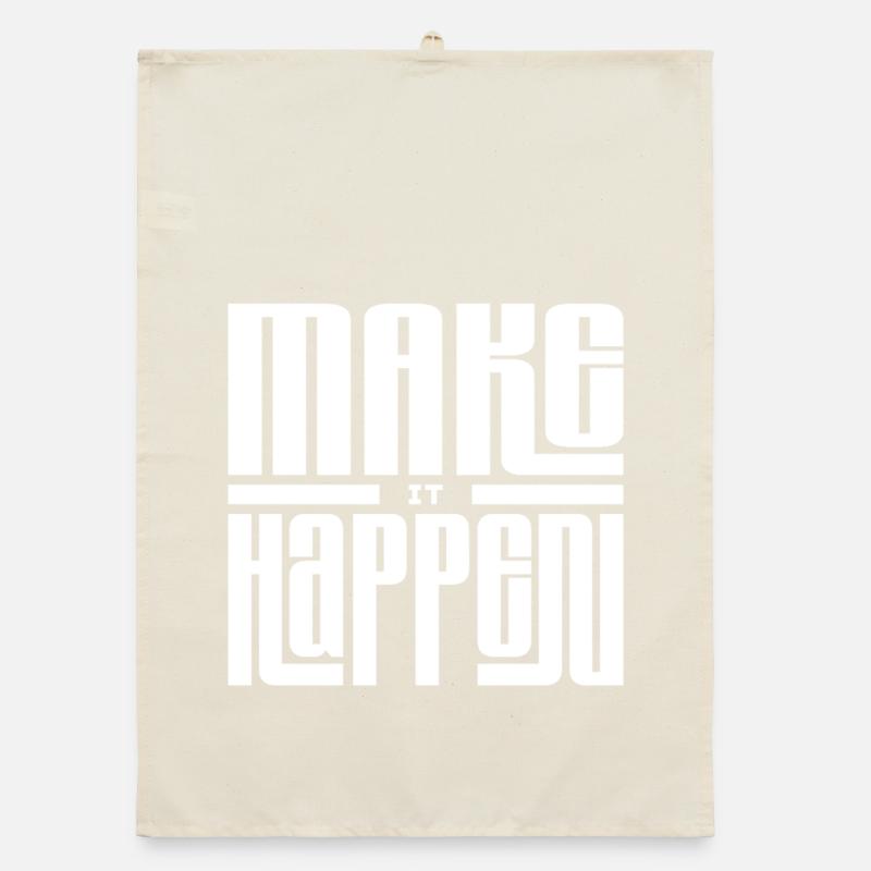 Expression de Joie en Typographie Linéaire Torchon bio