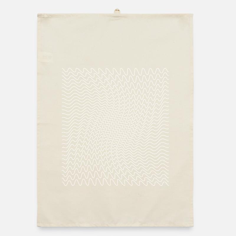 Dynamic Wavy Line Optical Illusion Print Organic dish towel