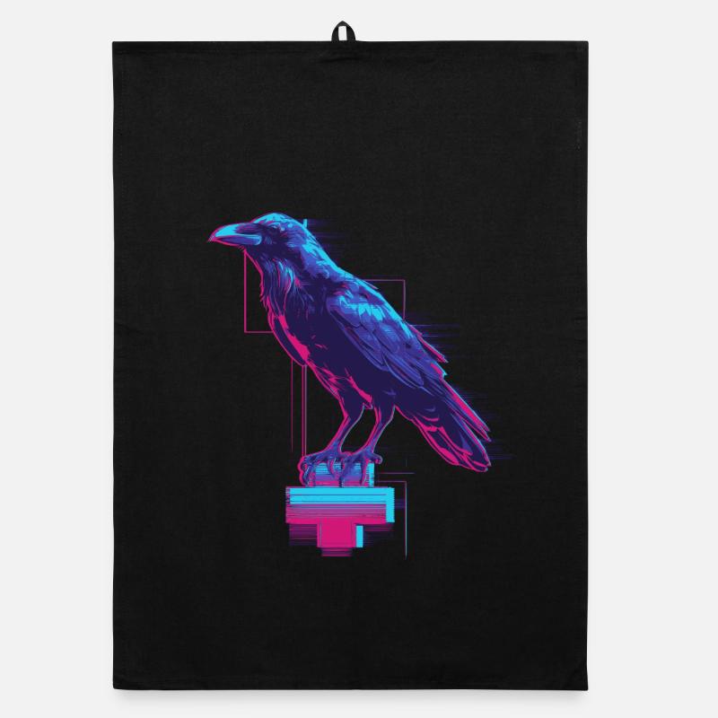 Neon Rabe - Organic Geschirrtuch - Schwarz