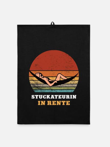 plasterer pension retirement pensioner plasterers - Organic dish towel - black - Front