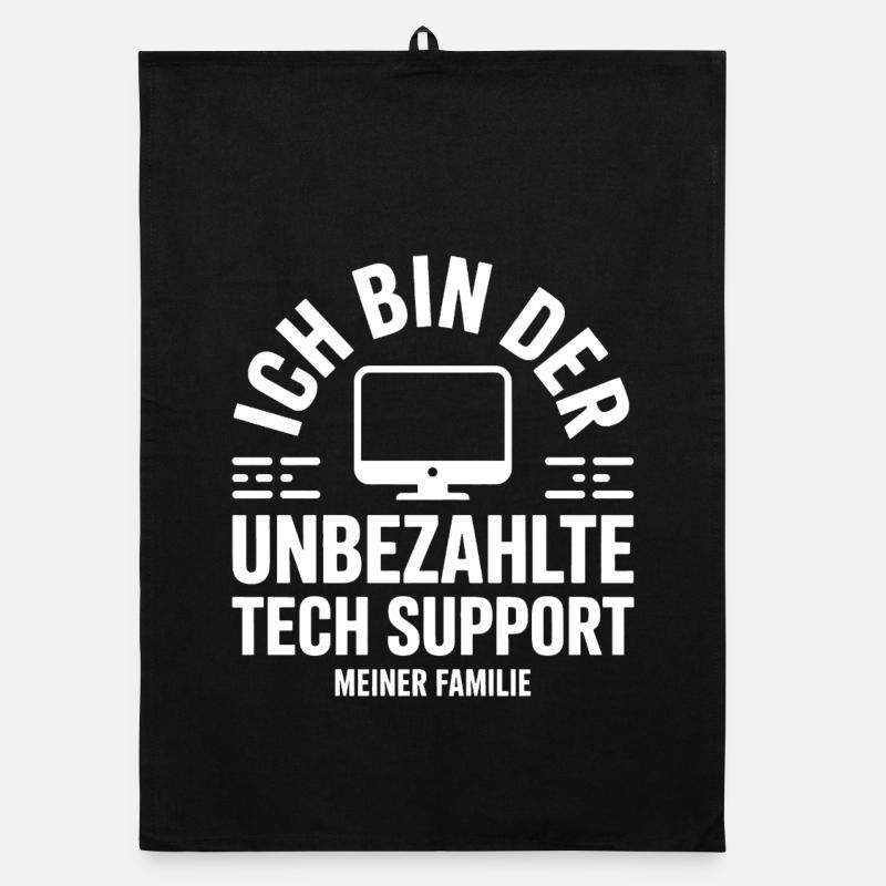 Unpaid family tech support Organic dish towel