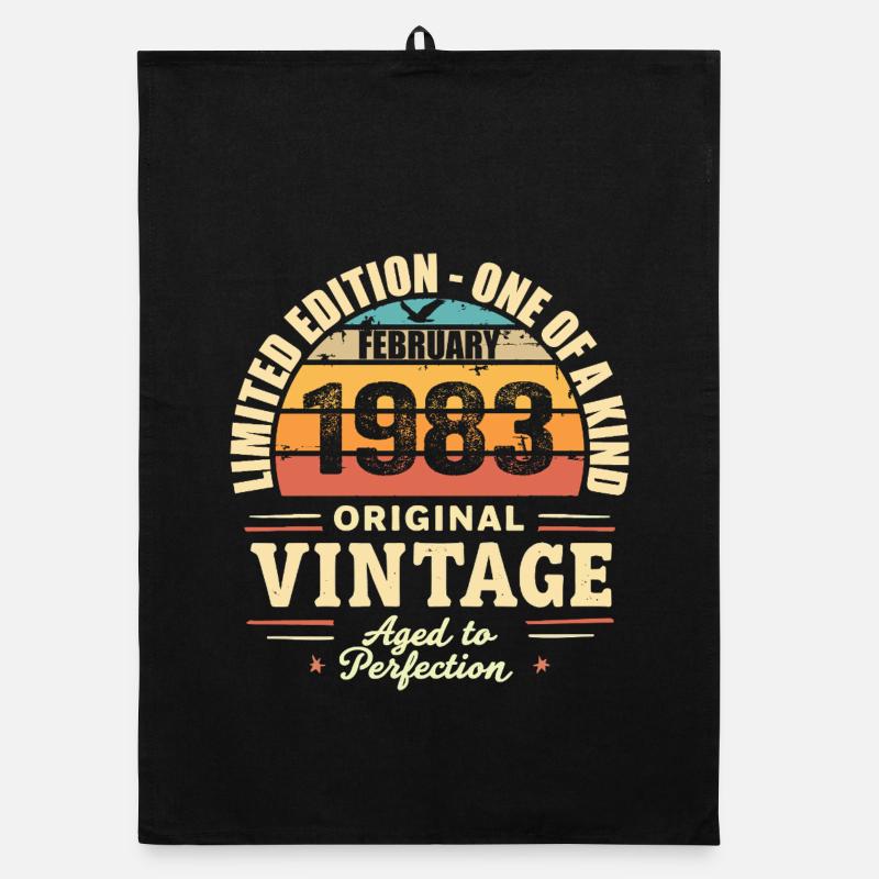 Februar 1983 Geburtstagsgeschenk Februar 1983 Organic Geschirrtuch