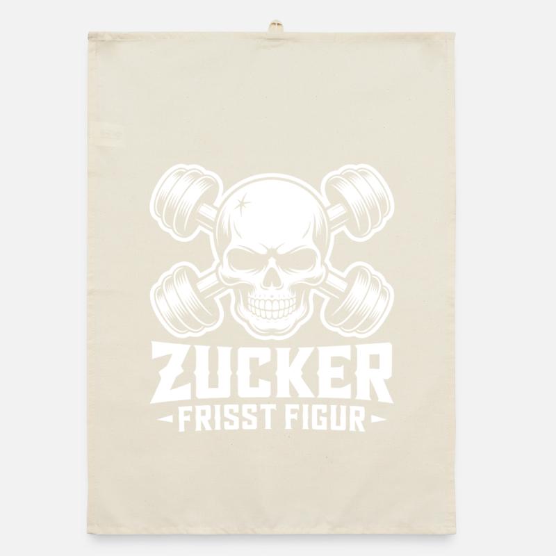 Sugar Eats Figure Skull Dumbbells Organic dish towel