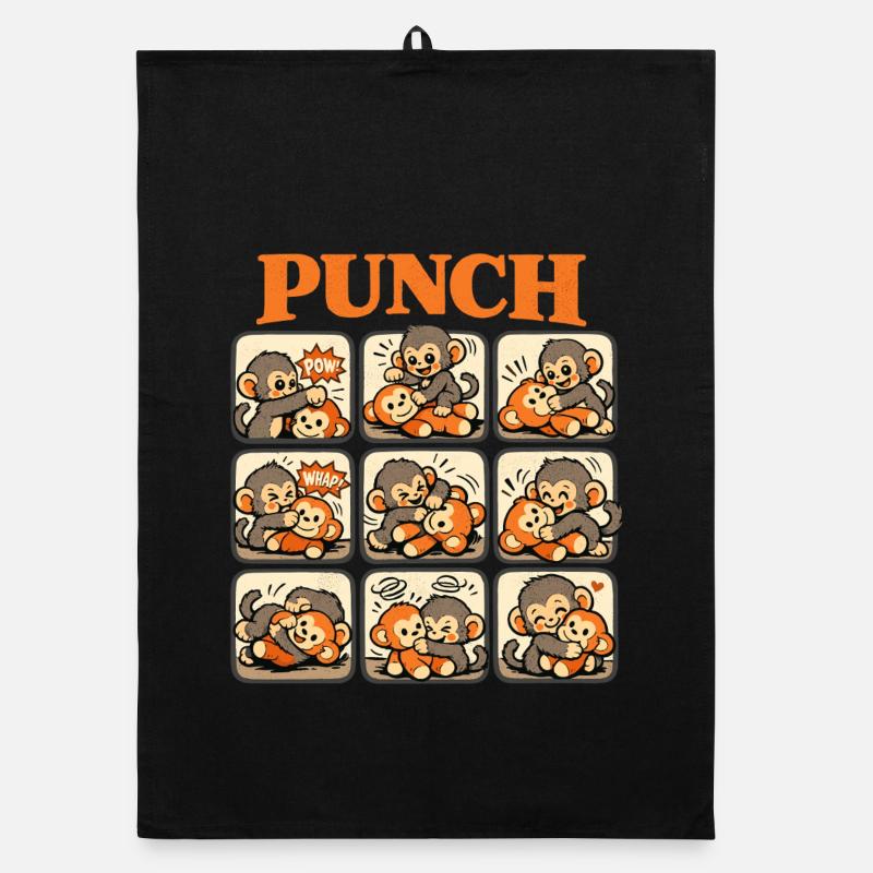 Singe Cooler Punch Bébé Singe mignon Torchon bio