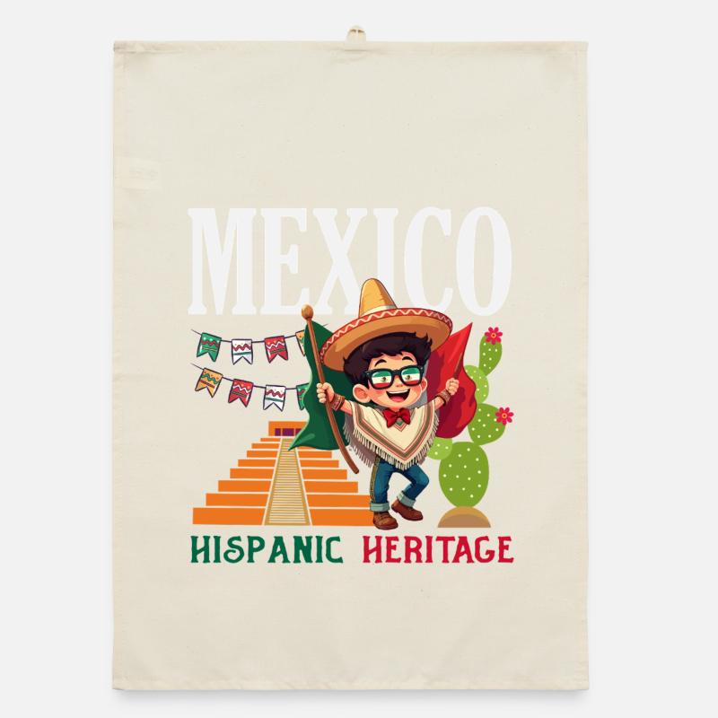 Fierté du Mexique & Maison Drapeau du Mexique Torchon bio