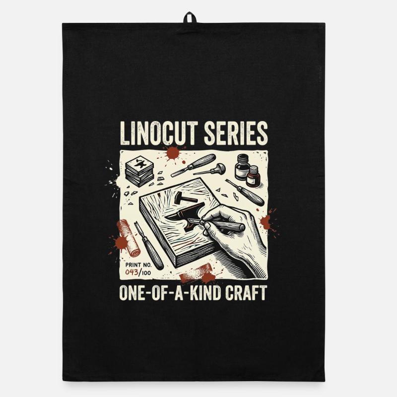 Linocut Series Organic dish towel