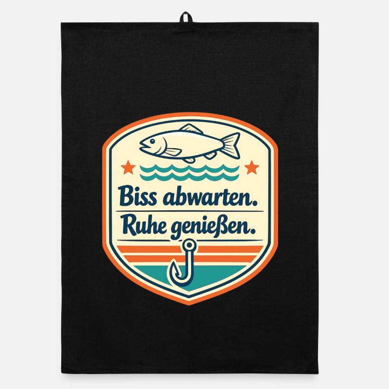 Fisch, Anker: Geduld genießen Organic Geschirrtuch