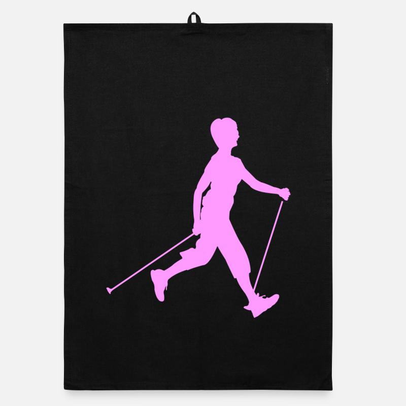 Wanderwandern mit Nordic Walking Organic Geschirrtuch