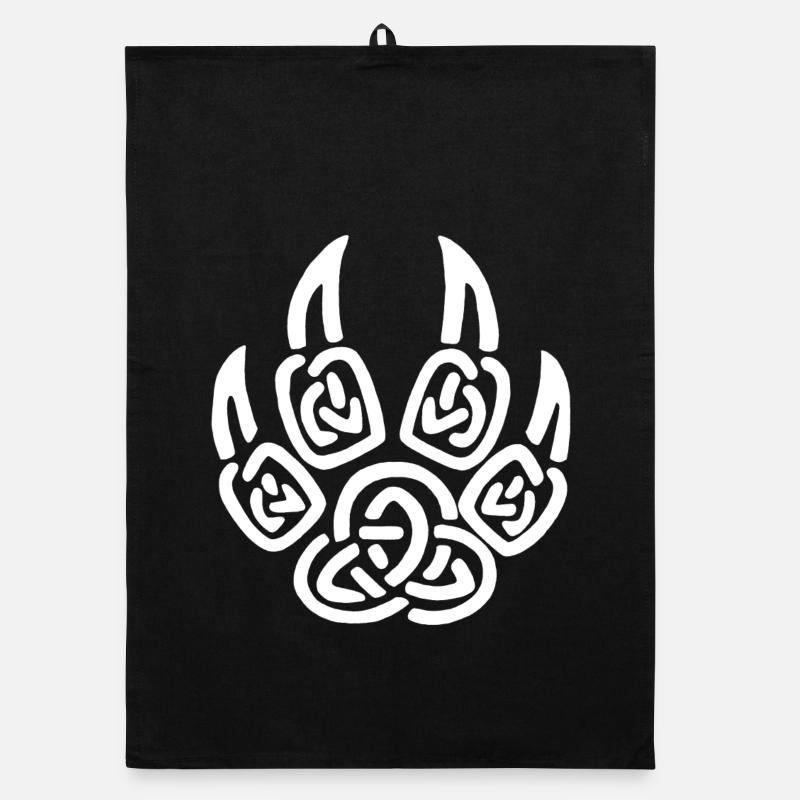 Griffes blanches de loup viking Torchon bio