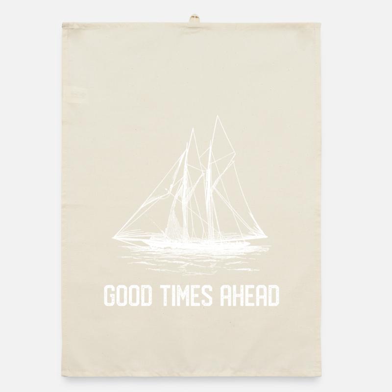 Sailing ship - Good Times Ahead Organic dish towel