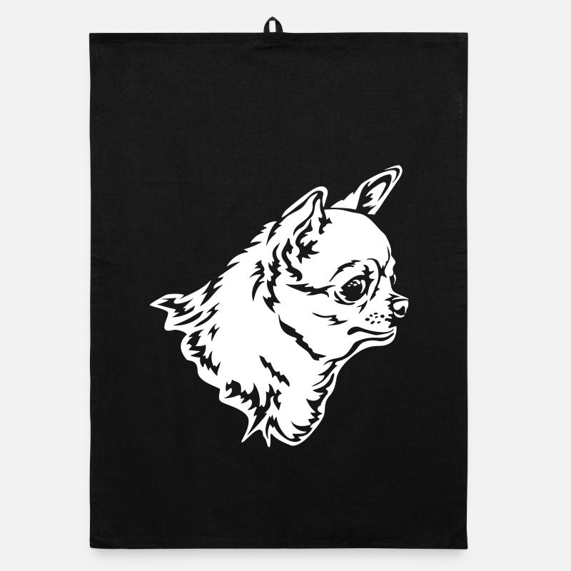 Chihuahua Head "Black Edition" Organic dish towel
