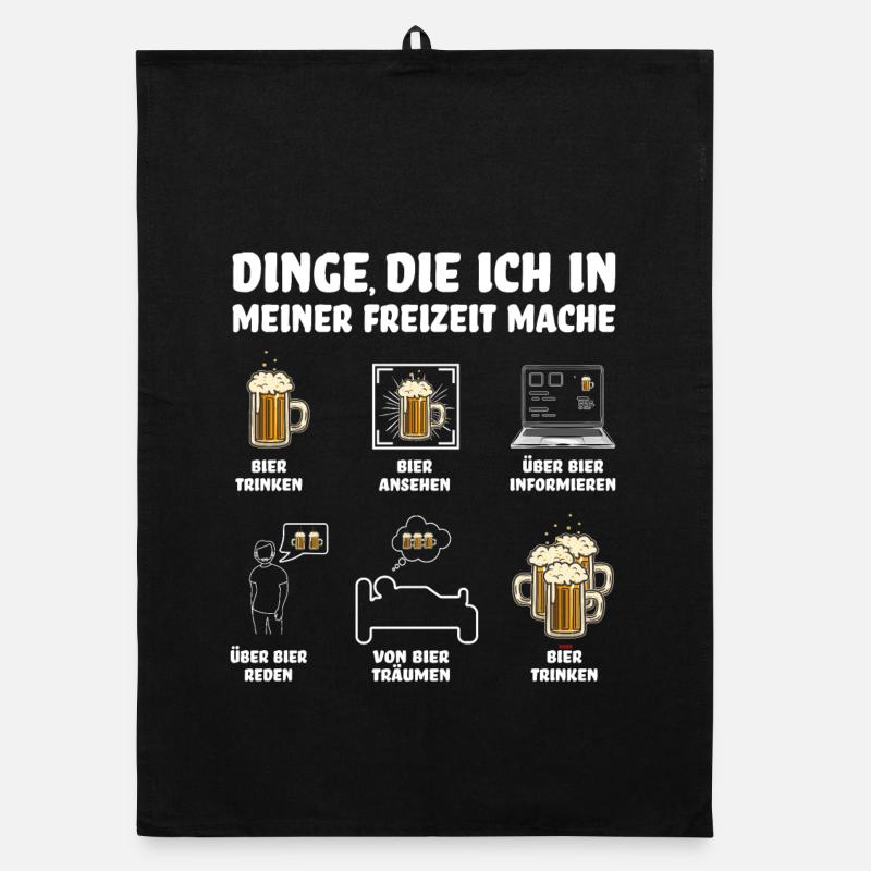 Bier - Freizeit - Lustiger Spruch / Funny Shirts Organic Geschirrtuch