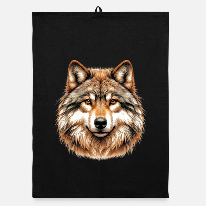 Wolf - Organic Geschirrtuch - Schwarz