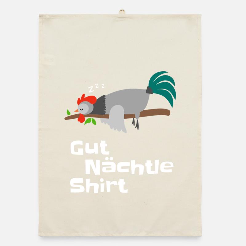Gut Nächtle Shirt Hahn Design Pyjama Geschenk Organic Geschirrtuch