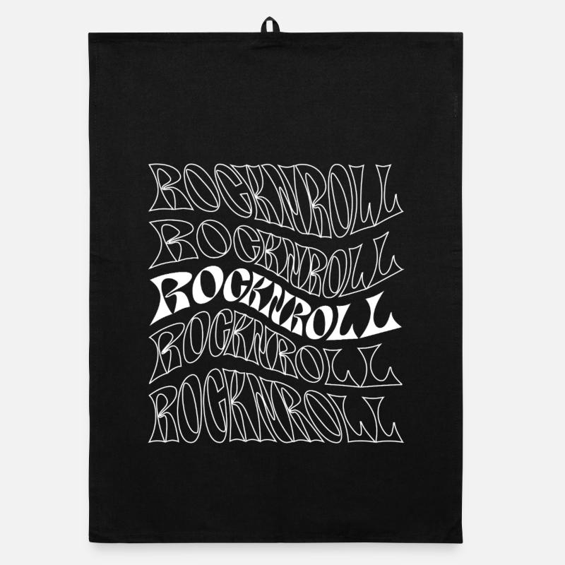 Typographie ondulée rocknroll psychédélique Torchon bio