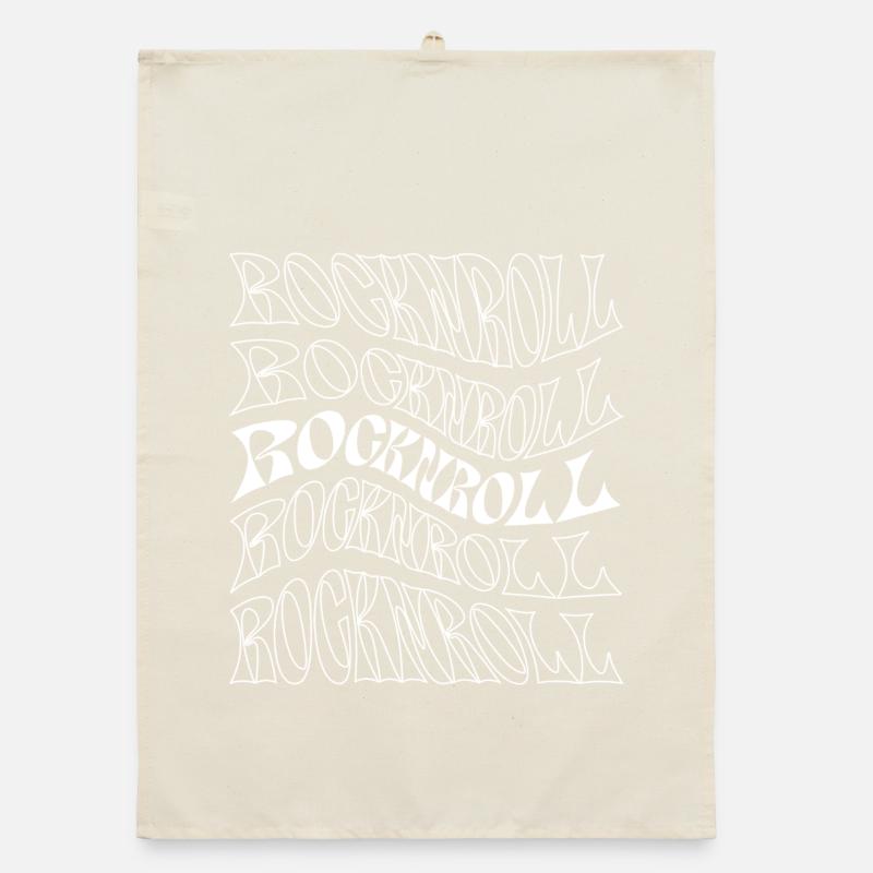 Typographie ondulée rocknroll psychédélique Torchon bio