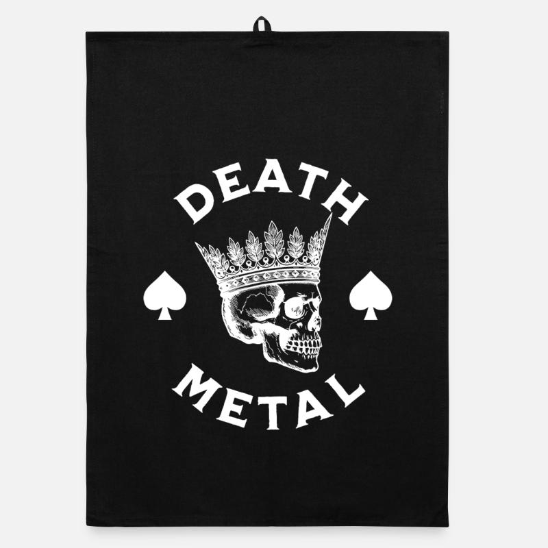 Crowned Skull Death Metal Organic Geschirrtuch