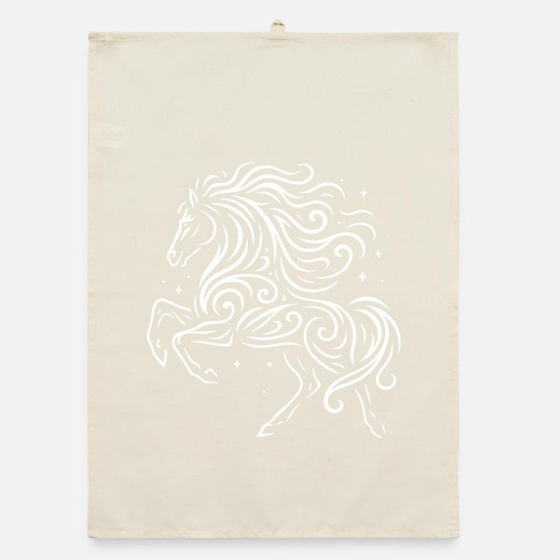 Rauhnächte Pferd reitet durch die Winternacht Organic Geschirrtuch