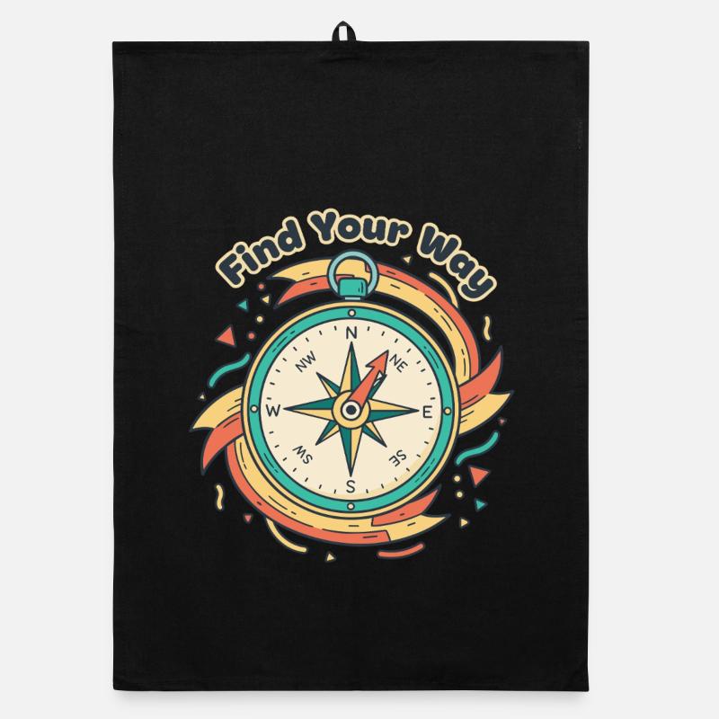 Find Your Way Compass Organic dish towel