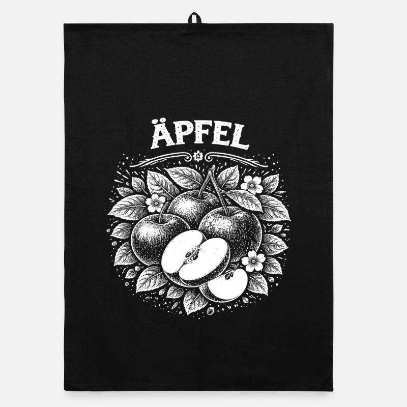 Apfelholzschnitt Botanischer Druck Organic Geschirrtuch