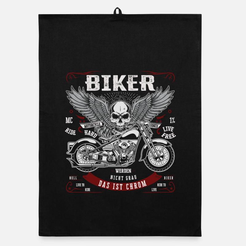Bikers don't go gray - That's chrome Organic dish towel