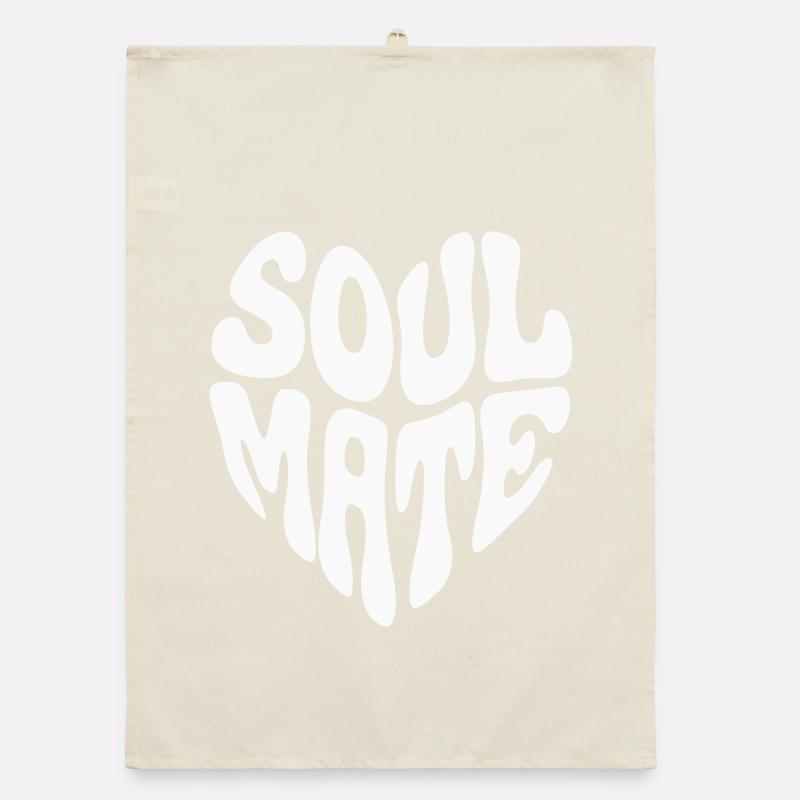 Soul Mate Retro Heart - Customizable color Organic dish towel