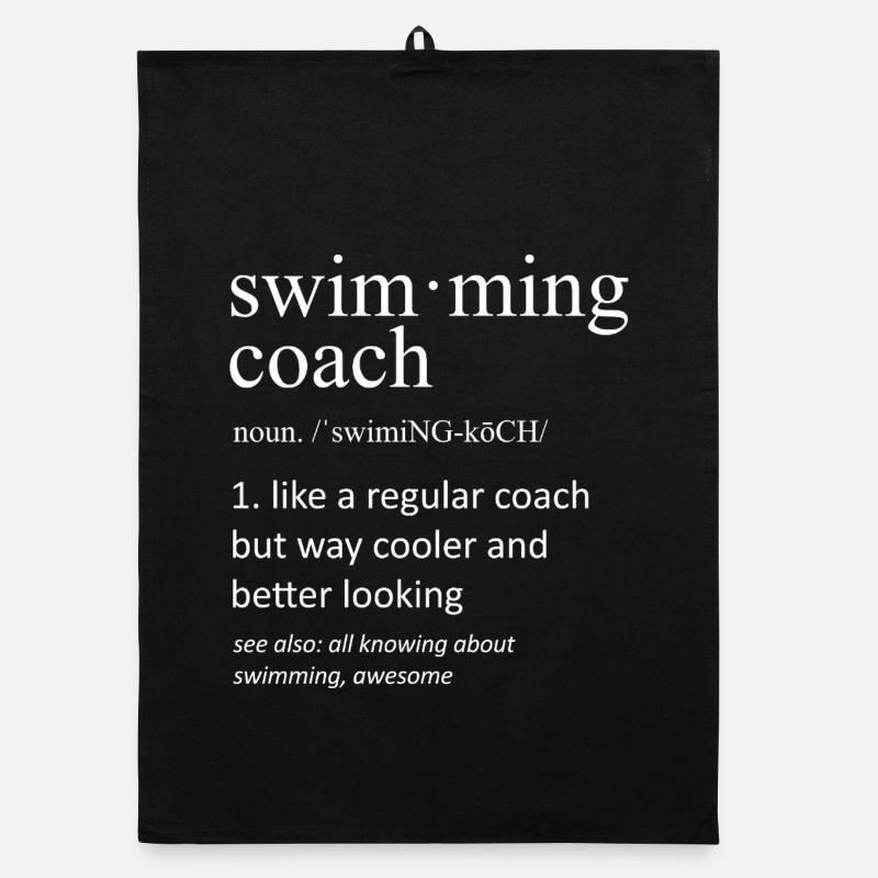 Schwimmtrainer-Definition Lustige Typografie Organic Geschirrtuch