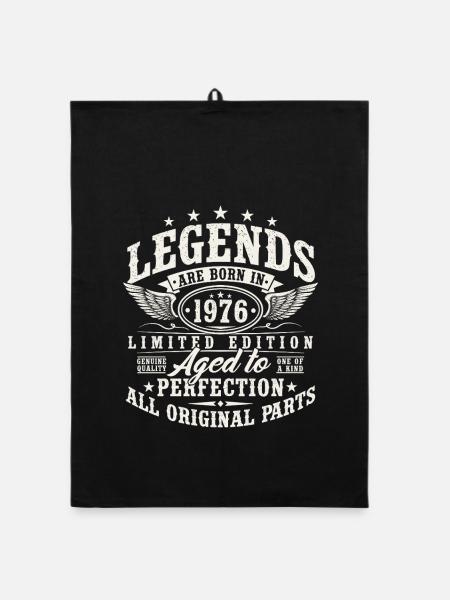 1976 Jahrgang geboren Legenden Vintage Geburtstag - Organic Geschirrtuch - Schwarz - Vorne