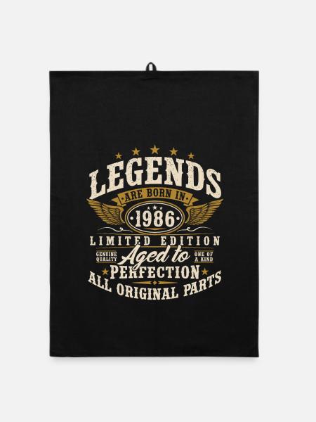 1986 Anniversaire Vintage Born Legends - Torchon bio - noir - Devant