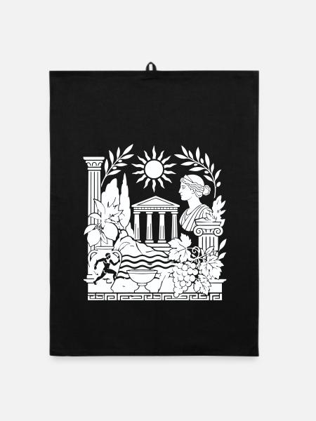  Antike Griechische Mythologie - Organic Geschirrtuch - Schwarz - Vorne